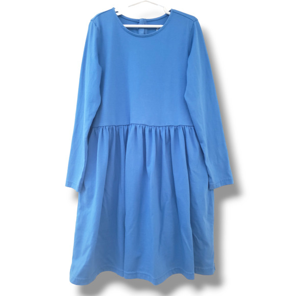 Primary 10 Cornflower Blue Pocket Twirl Dress Longsleeve - Picture 1 of 4